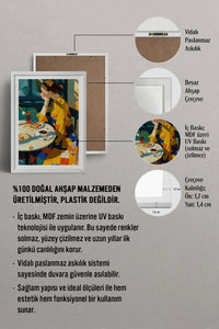 HOMEPACK Ahşap Çerçeveli Tablo Çerçeveli Poster Sanatsal Modern Duvar Dekoru TK-767