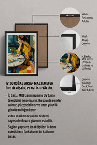 HOMEPACK Ahşap Çerçeveli Tablo Çerçeveli Poster Sanatsal Modern Duvar Dekoru TK-767