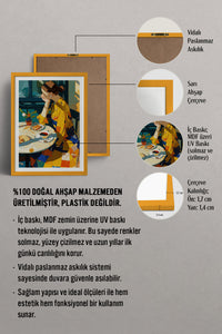 HOMEPACK Ahşap Çerçeveli Tablo Çerçeveli Poster Sanatsal Modern Duvar Dekoru TK-767