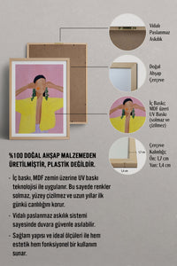 HOMEPACK Ahşap Çerçeveli Tablo Çerçeveli Poster Sanatsal Modern Duvar Dekoru TK-768