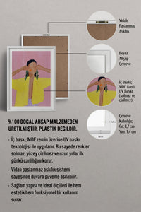 HOMEPACK Ahşap Çerçeveli Tablo Çerçeveli Poster Sanatsal Modern Duvar Dekoru TK-768