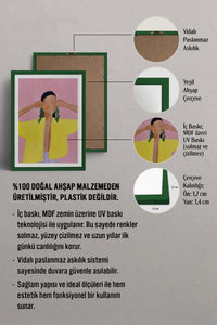 HOMEPACK Ahşap Çerçeveli Tablo Çerçeveli Poster Sanatsal Modern Duvar Dekoru TK-768