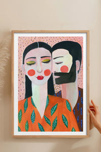 HOMEPACK Ahşap Çerçeveli Tablo Çerçeveli Poster Sanatsal Modern Duvar Dekoru TK-769