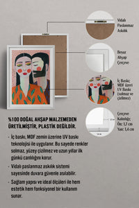 HOMEPACK Ahşap Çerçeveli Tablo Çerçeveli Poster Sanatsal Modern Duvar Dekoru TK-769