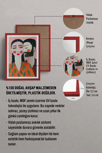 HOMEPACK Ahşap Çerçeveli Tablo Çerçeveli Poster Sanatsal Modern Duvar Dekoru TK-769