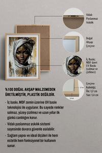 HOMEPACK Ahşap Çerçeveli Tablo Çerçeveli Poster Sanatsal Modern Duvar Dekoru TK-772