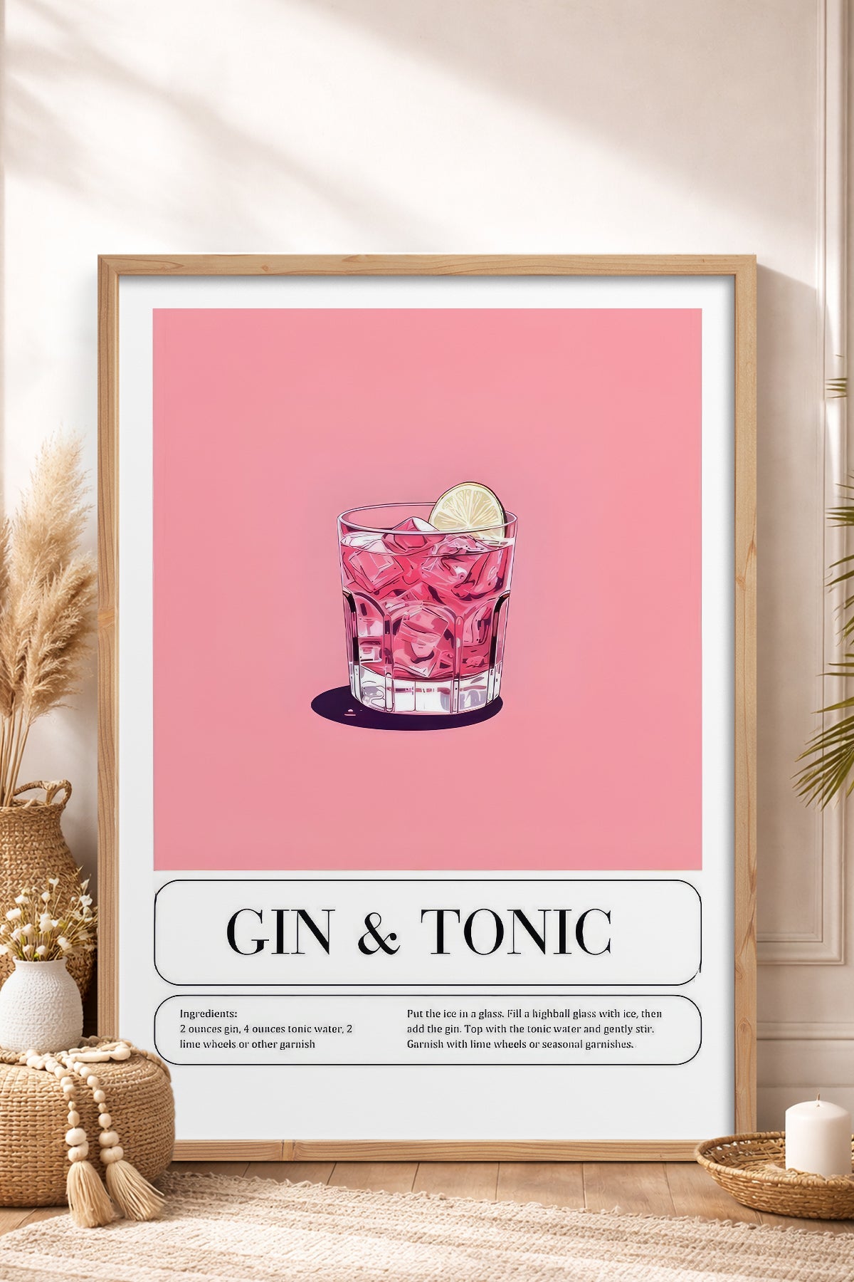HOMEPACK Ahşap Çerçeveli Tablo Çerçeveli Poster Sanatsal Modern Duvar Dekoru TK-778