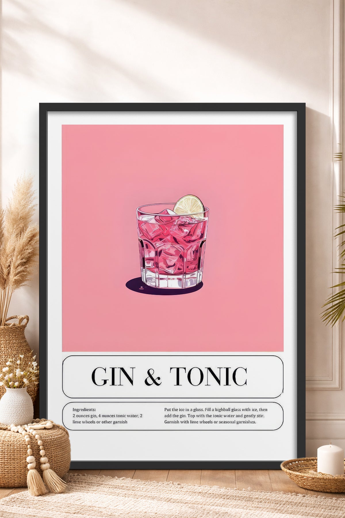 HOMEPACK Ahşap Çerçeveli Tablo Çerçeveli Poster Sanatsal Modern Duvar Dekoru TK-778