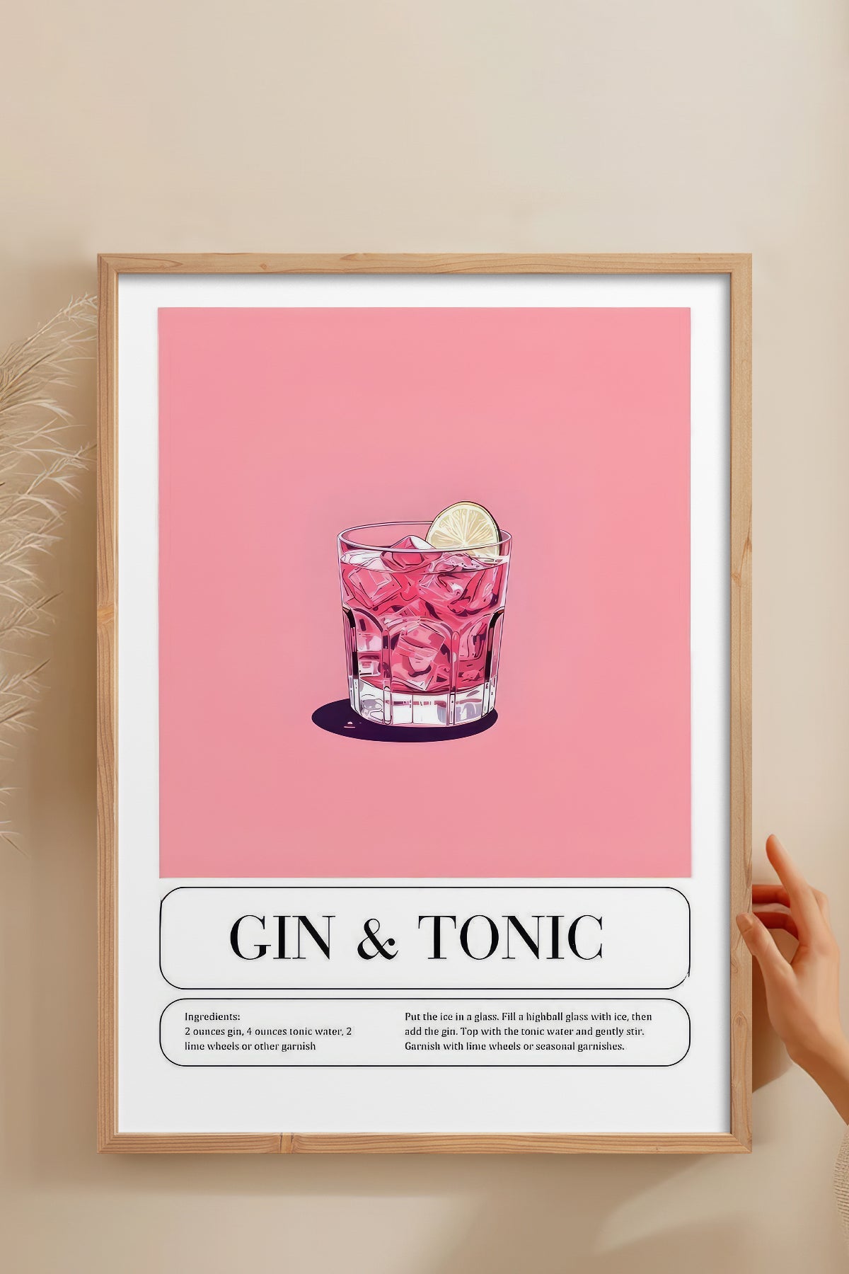 HOMEPACK Ahşap Çerçeveli Tablo Çerçeveli Poster Sanatsal Modern Duvar Dekoru TK-778