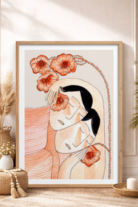 HOMEPACK Ahşap Çerçeveli Tablo Çerçeveli Poster Sanatsal Modern Duvar Dekoru TK-779