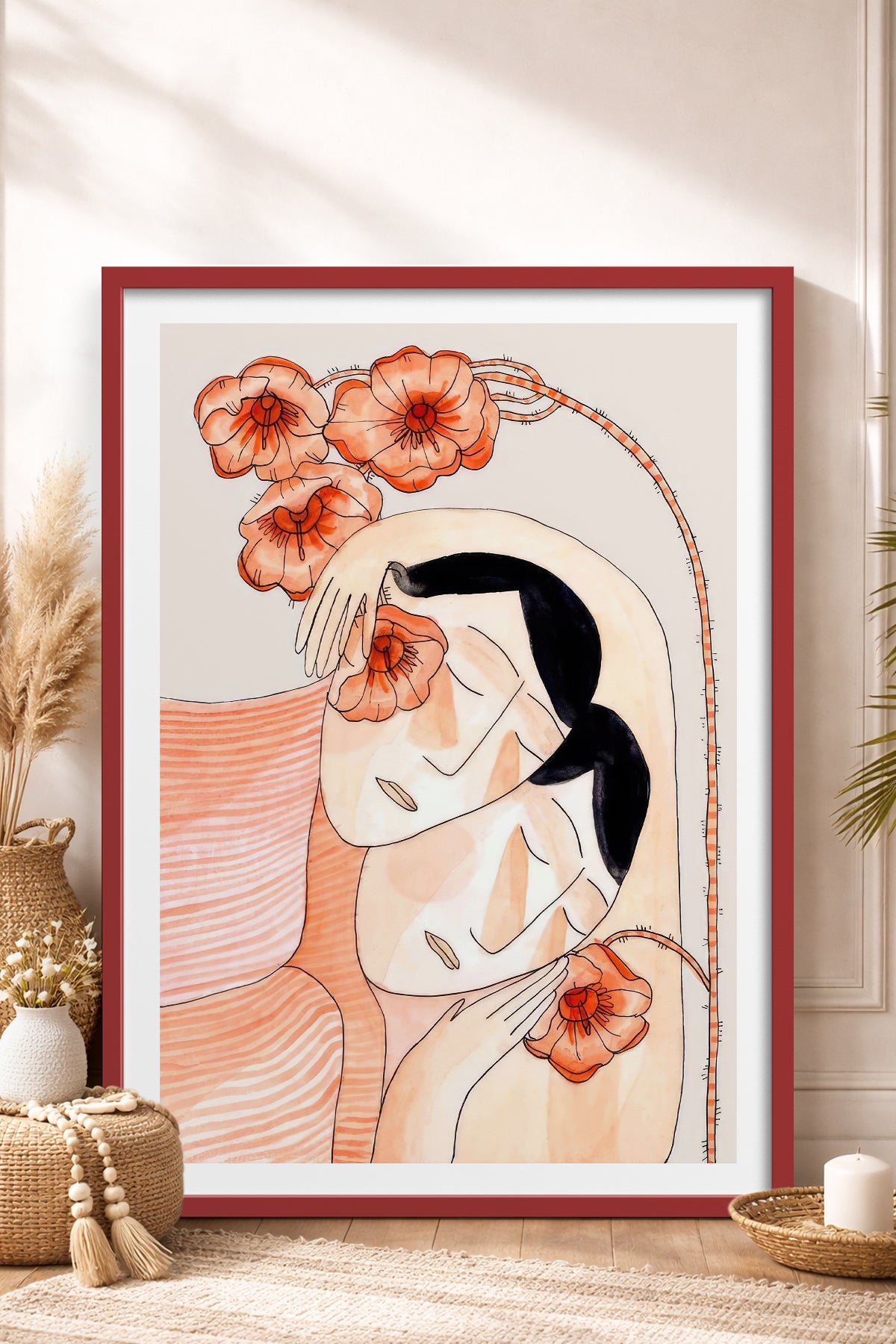 HOMEPACK Ahşap Çerçeveli Tablo Çerçeveli Poster Sanatsal Modern Duvar Dekoru TK-779