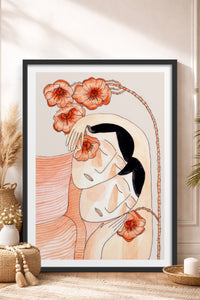 HOMEPACK Ahşap Çerçeveli Tablo Çerçeveli Poster Sanatsal Modern Duvar Dekoru TK-779