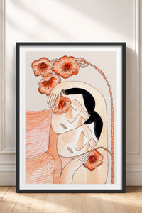 HOMEPACK Ahşap Çerçeveli Tablo Çerçeveli Poster Sanatsal Modern Duvar Dekoru TK-779