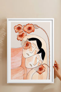 HOMEPACK Ahşap Çerçeveli Tablo Çerçeveli Poster Sanatsal Modern Duvar Dekoru TK-779