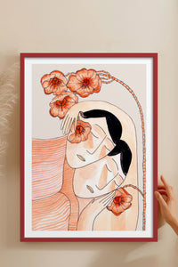 HOMEPACK Ahşap Çerçeveli Tablo Çerçeveli Poster Sanatsal Modern Duvar Dekoru TK-779