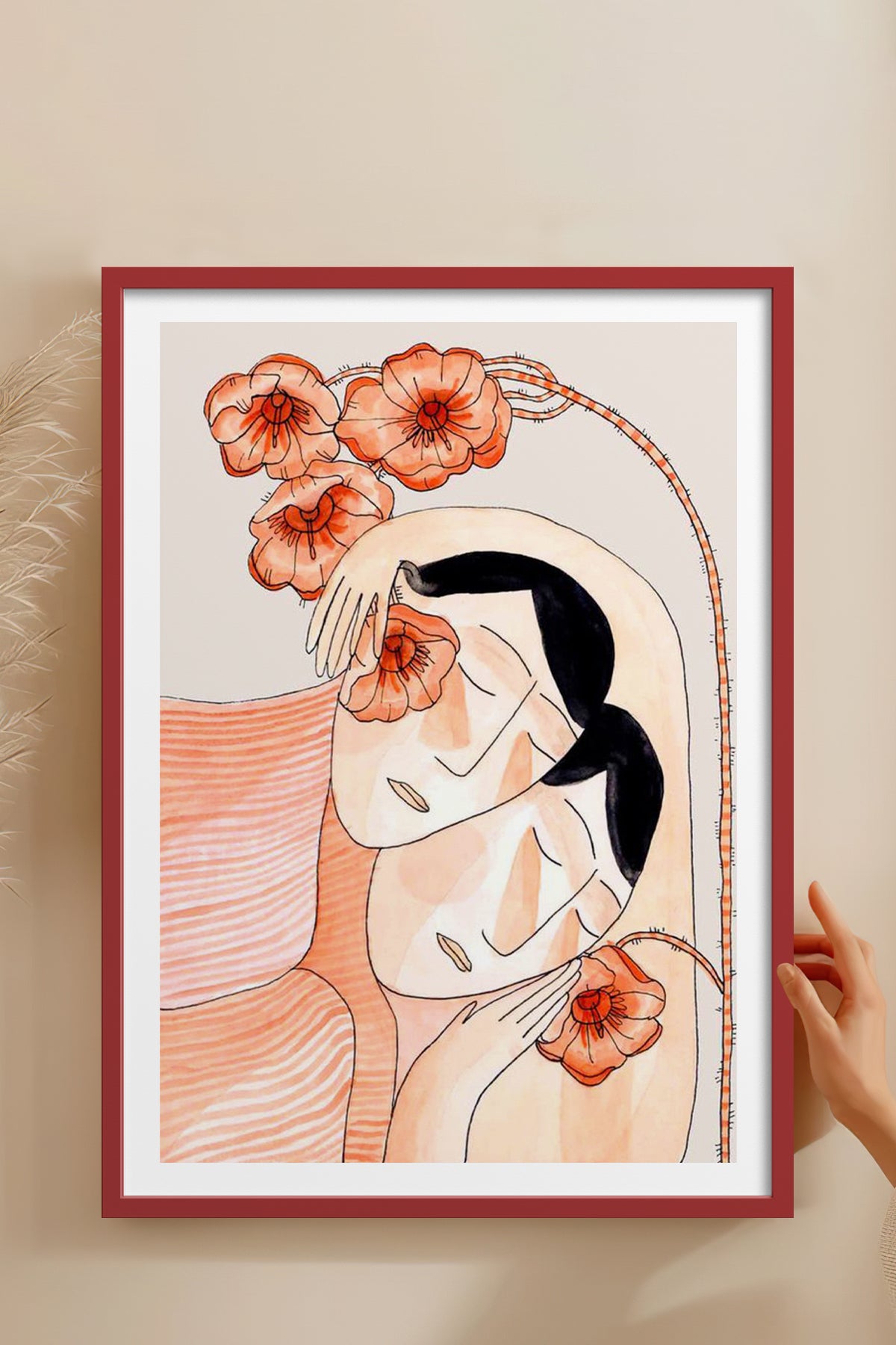 HOMEPACK Ahşap Çerçeveli Tablo Çerçeveli Poster Sanatsal Modern Duvar Dekoru TK-779