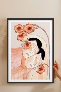HOMEPACK Ahşap Çerçeveli Tablo Çerçeveli Poster Sanatsal Modern Duvar Dekoru TK-779