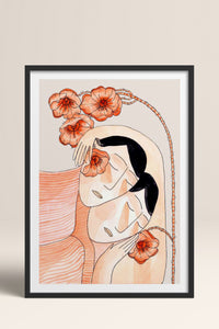 HOMEPACK Ahşap Çerçeveli Tablo Çerçeveli Poster Sanatsal Modern Duvar Dekoru TK-779