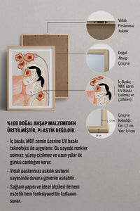 HOMEPACK Ahşap Çerçeveli Tablo Çerçeveli Poster Sanatsal Modern Duvar Dekoru TK-779