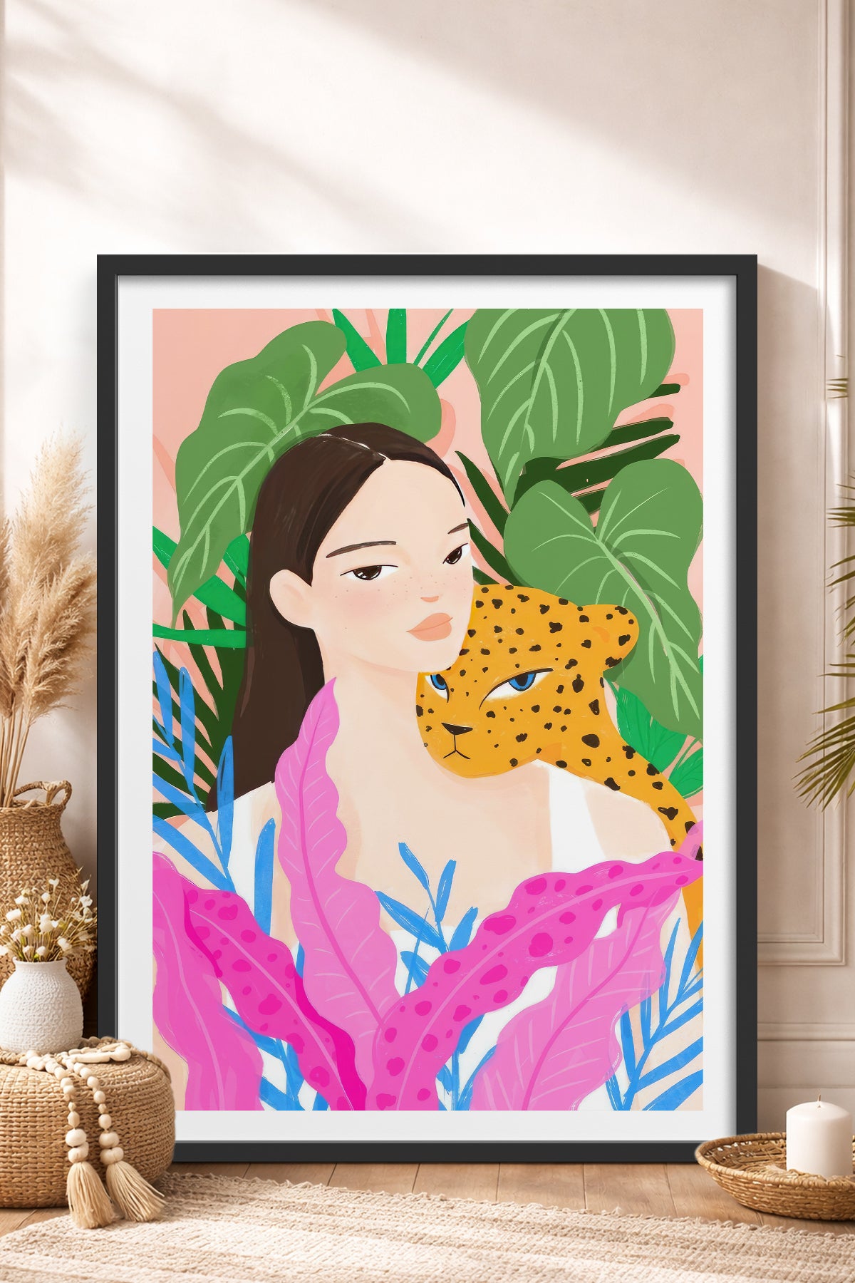 HOMEPACK Ahşap Çerçeveli Tablo Çerçeveli Poster Sanatsal Modern Duvar Dekoru TK-780