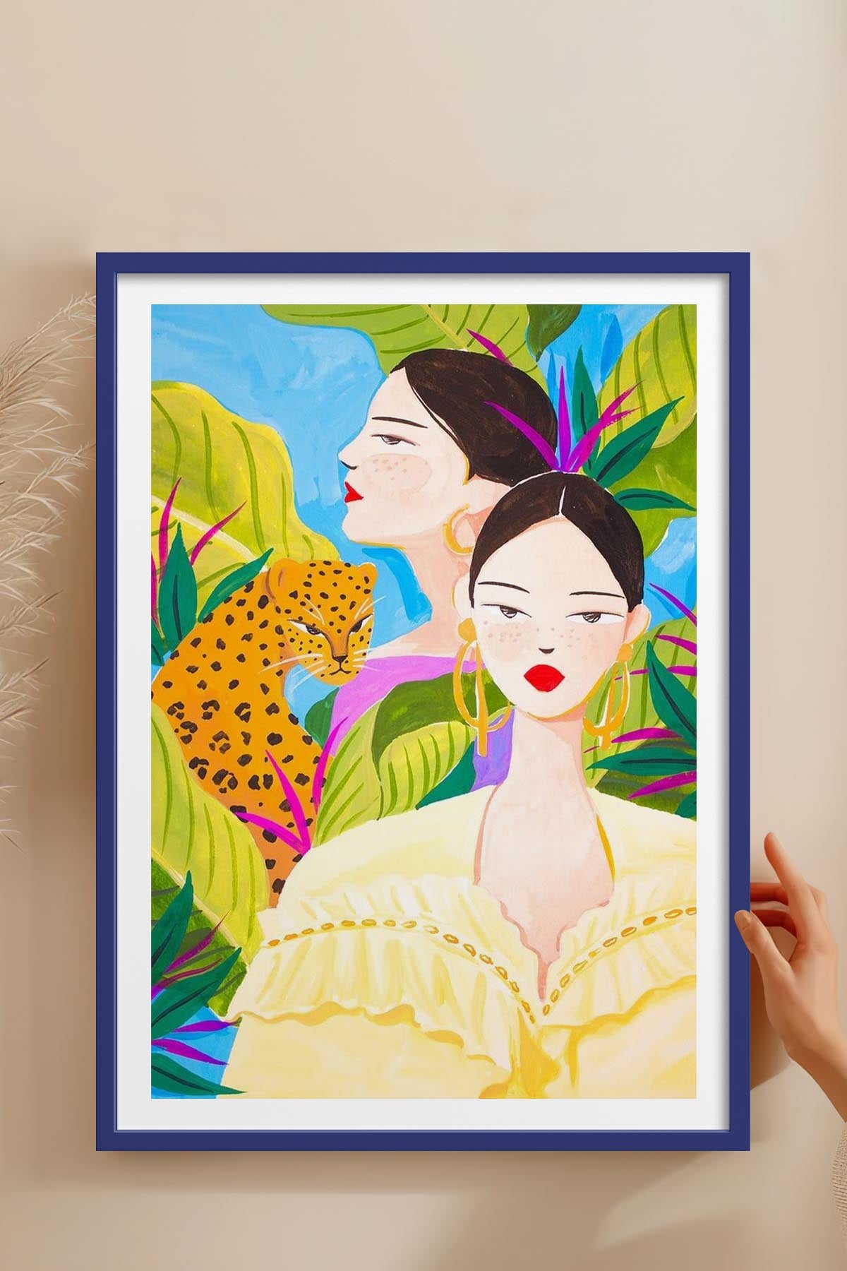 HOMEPACK Ahşap Çerçeveli Tablo Çerçeveli Poster Sanatsal Modern Duvar Dekoru TK-781