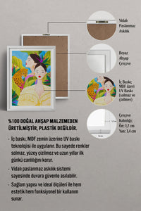 HOMEPACK Ahşap Çerçeveli Tablo Çerçeveli Poster Sanatsal Modern Duvar Dekoru TK-781