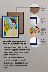 HOMEPACK Ahşap Çerçeveli Tablo Çerçeveli Poster Sanatsal Modern Duvar Dekoru TK-781