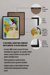 HOMEPACK Ahşap Çerçeveli Tablo Çerçeveli Poster Sanatsal Modern Duvar Dekoru TK-781