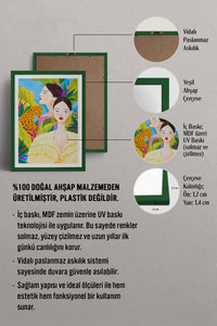 HOMEPACK Ahşap Çerçeveli Tablo Çerçeveli Poster Sanatsal Modern Duvar Dekoru TK-781