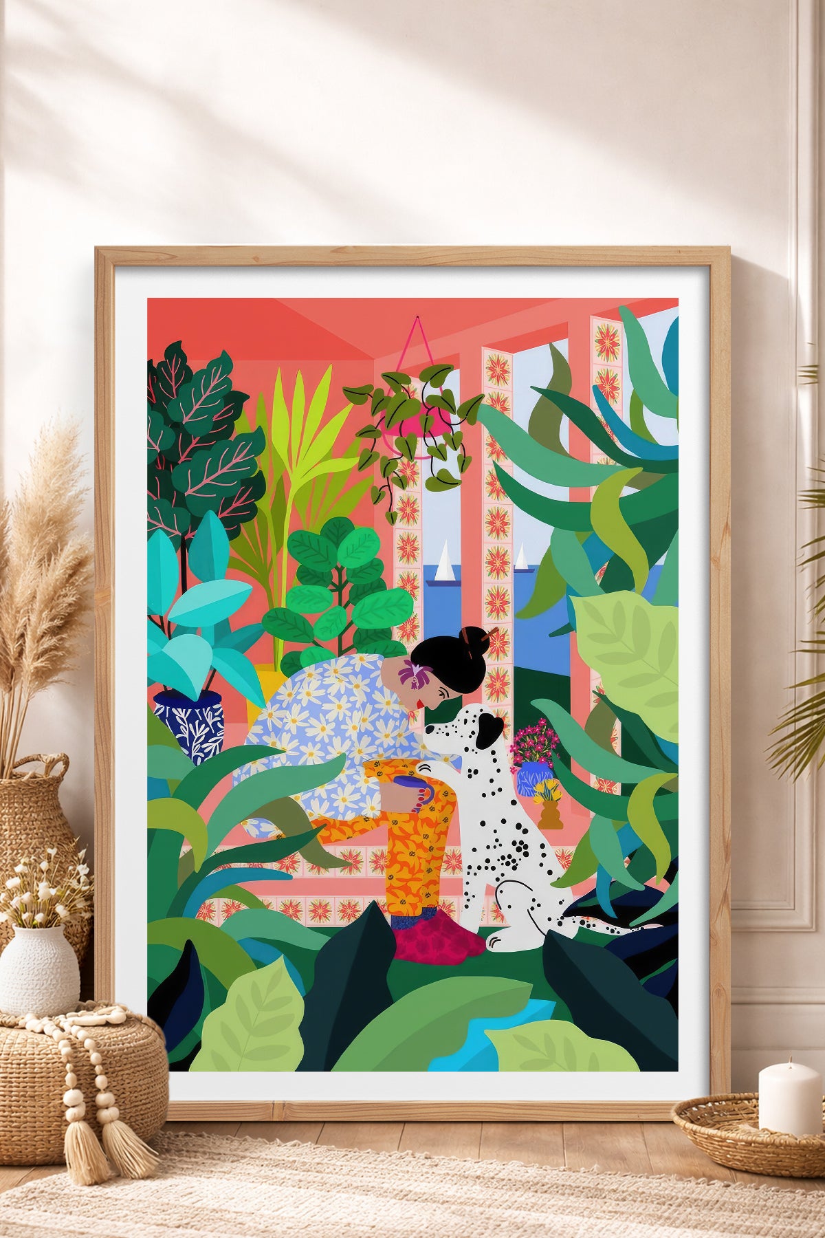 HOMEPACK Ahşap Çerçeveli Tablo Çerçeveli Poster Sanatsal Modern Duvar Dekoru TK-782
