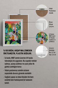 HOMEPACK Ahşap Çerçeveli Tablo Çerçeveli Poster Sanatsal Modern Duvar Dekoru TK-782
