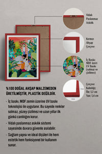 HOMEPACK Ahşap Çerçeveli Tablo Çerçeveli Poster Sanatsal Modern Duvar Dekoru TK-782