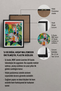 HOMEPACK Ahşap Çerçeveli Tablo Çerçeveli Poster Sanatsal Modern Duvar Dekoru TK-782
