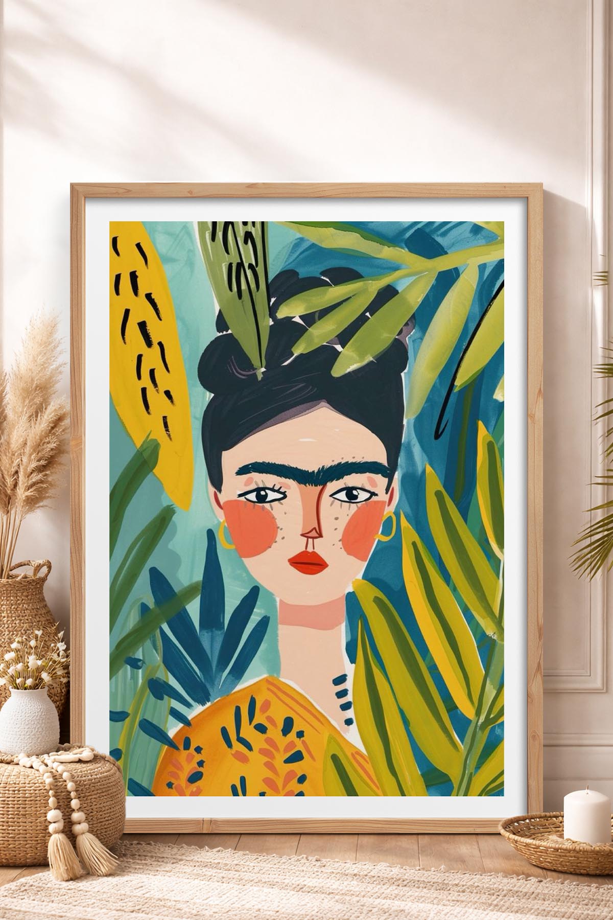 HOMEPACK Ahşap Çerçeveli Tablo Çerçeveli Poster Sanatsal Modern Duvar Dekoru TK-783