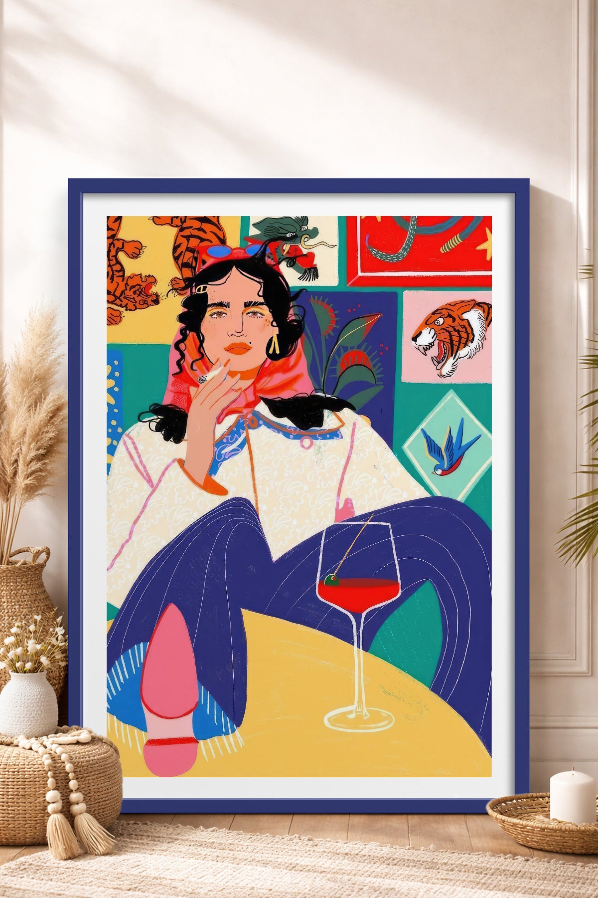 HOMEPACK Ahşap Çerçeveli Tablo Çerçeveli Poster Sanatsal Modern Duvar Dekoru TK-784