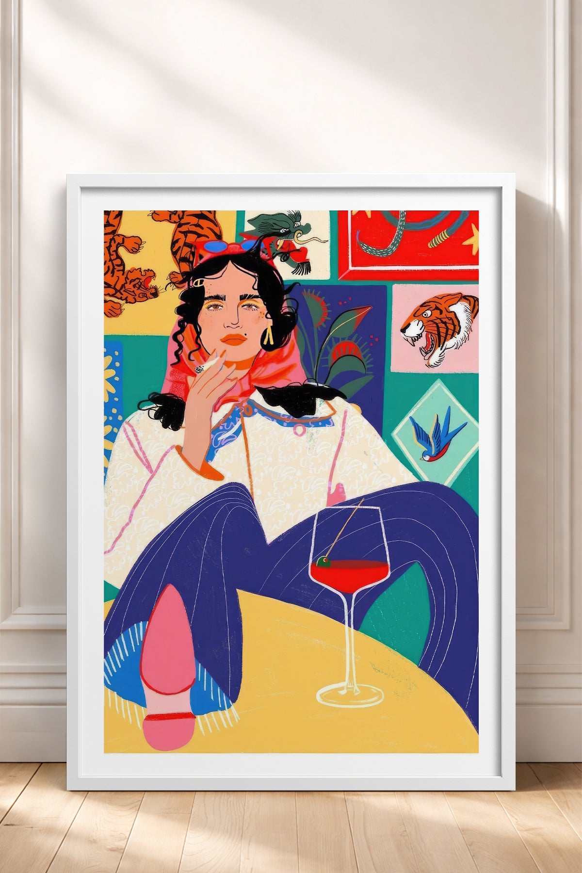 HOMEPACK Ahşap Çerçeveli Tablo Çerçeveli Poster Sanatsal Modern Duvar Dekoru TK-784