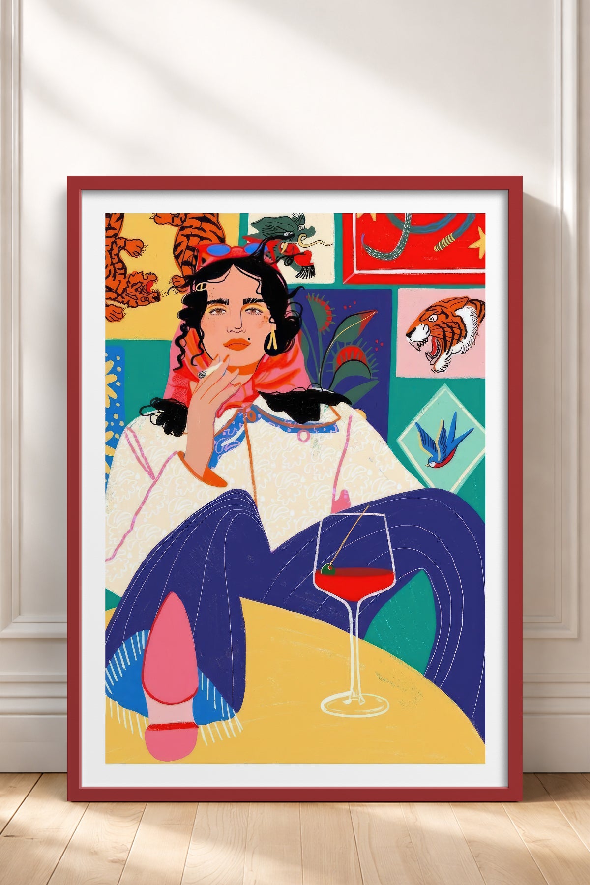 HOMEPACK Ahşap Çerçeveli Tablo Çerçeveli Poster Sanatsal Modern Duvar Dekoru TK-784