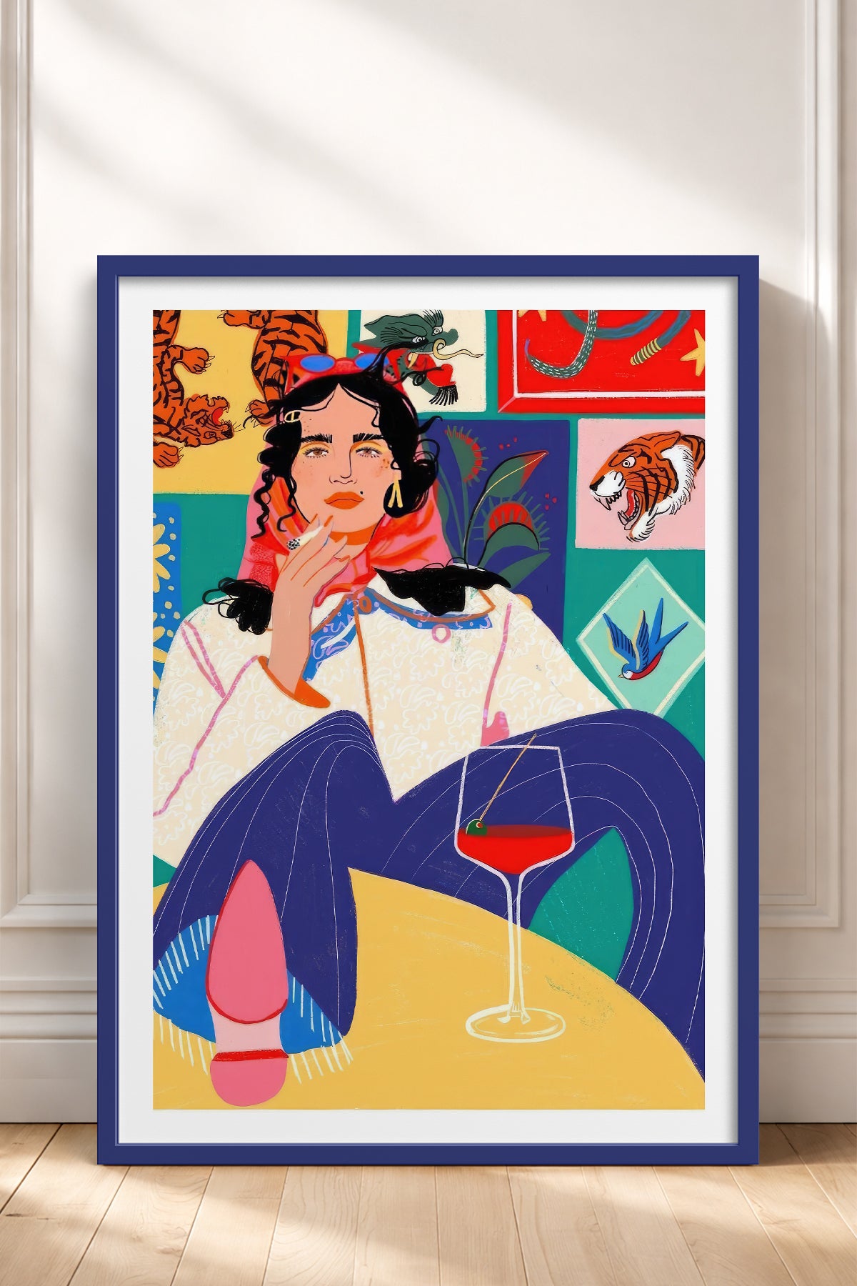 HOMEPACK Ahşap Çerçeveli Tablo Çerçeveli Poster Sanatsal Modern Duvar Dekoru TK-784