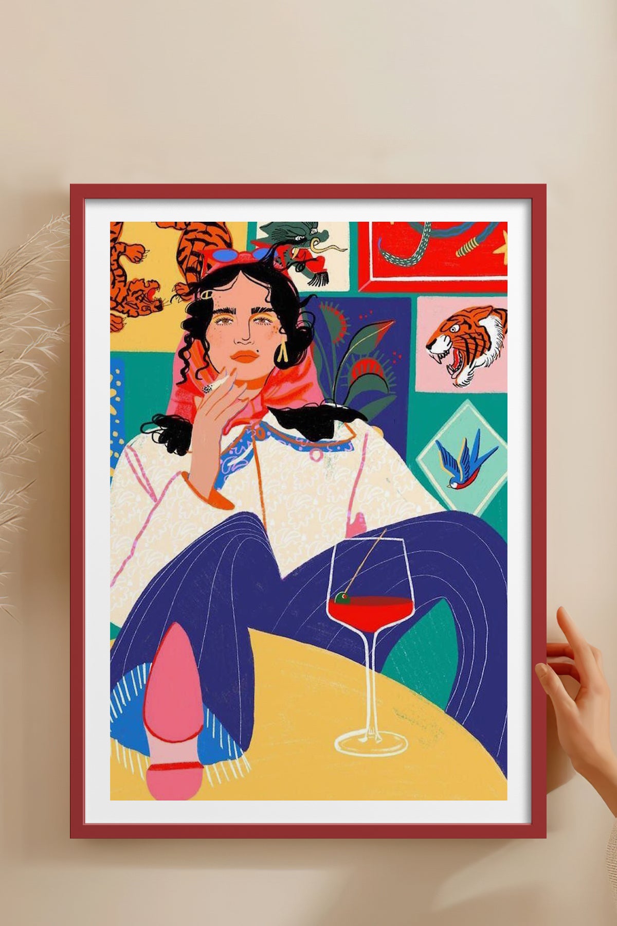 HOMEPACK Ahşap Çerçeveli Tablo Çerçeveli Poster Sanatsal Modern Duvar Dekoru TK-784
