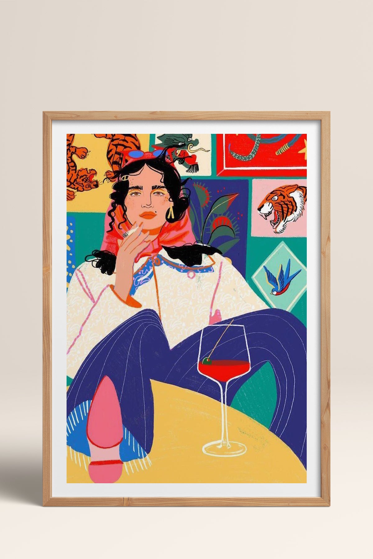 HOMEPACK Ahşap Çerçeveli Tablo Çerçeveli Poster Sanatsal Modern Duvar Dekoru TK-784