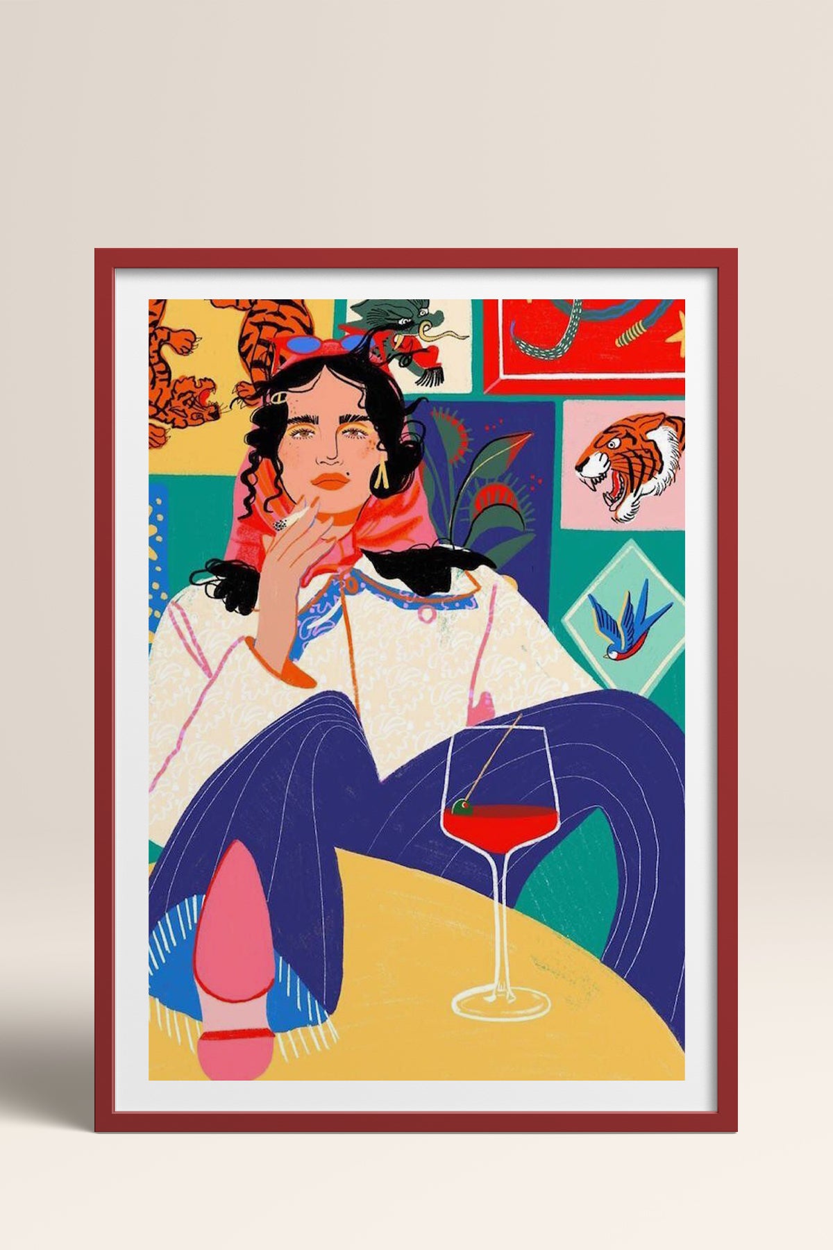 HOMEPACK Ahşap Çerçeveli Tablo Çerçeveli Poster Sanatsal Modern Duvar Dekoru TK-784