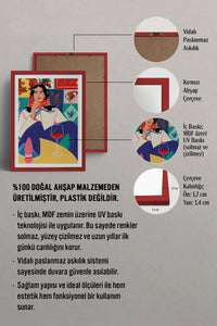 HOMEPACK Ahşap Çerçeveli Tablo Çerçeveli Poster Sanatsal Modern Duvar Dekoru TK-784