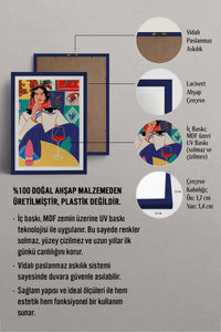 HOMEPACK Ahşap Çerçeveli Tablo Çerçeveli Poster Sanatsal Modern Duvar Dekoru TK-784