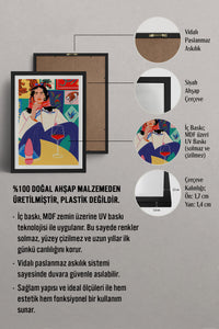 HOMEPACK Ahşap Çerçeveli Tablo Çerçeveli Poster Sanatsal Modern Duvar Dekoru TK-784