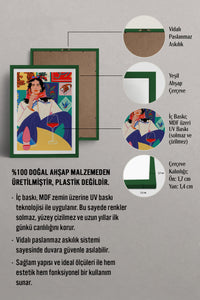 HOMEPACK Ahşap Çerçeveli Tablo Çerçeveli Poster Sanatsal Modern Duvar Dekoru TK-784