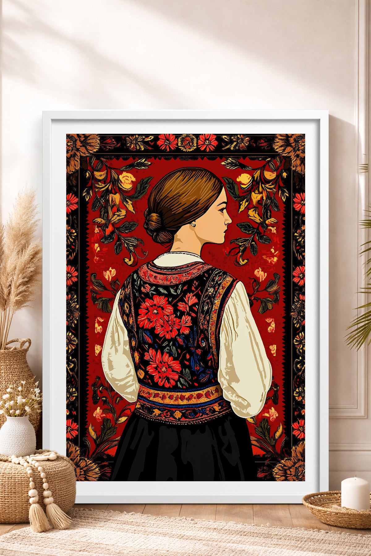 HOMEPACK Ahşap Çerçeveli Tablo Çerçeveli Poster Sanatsal Modern Duvar Dekoru TK-786
