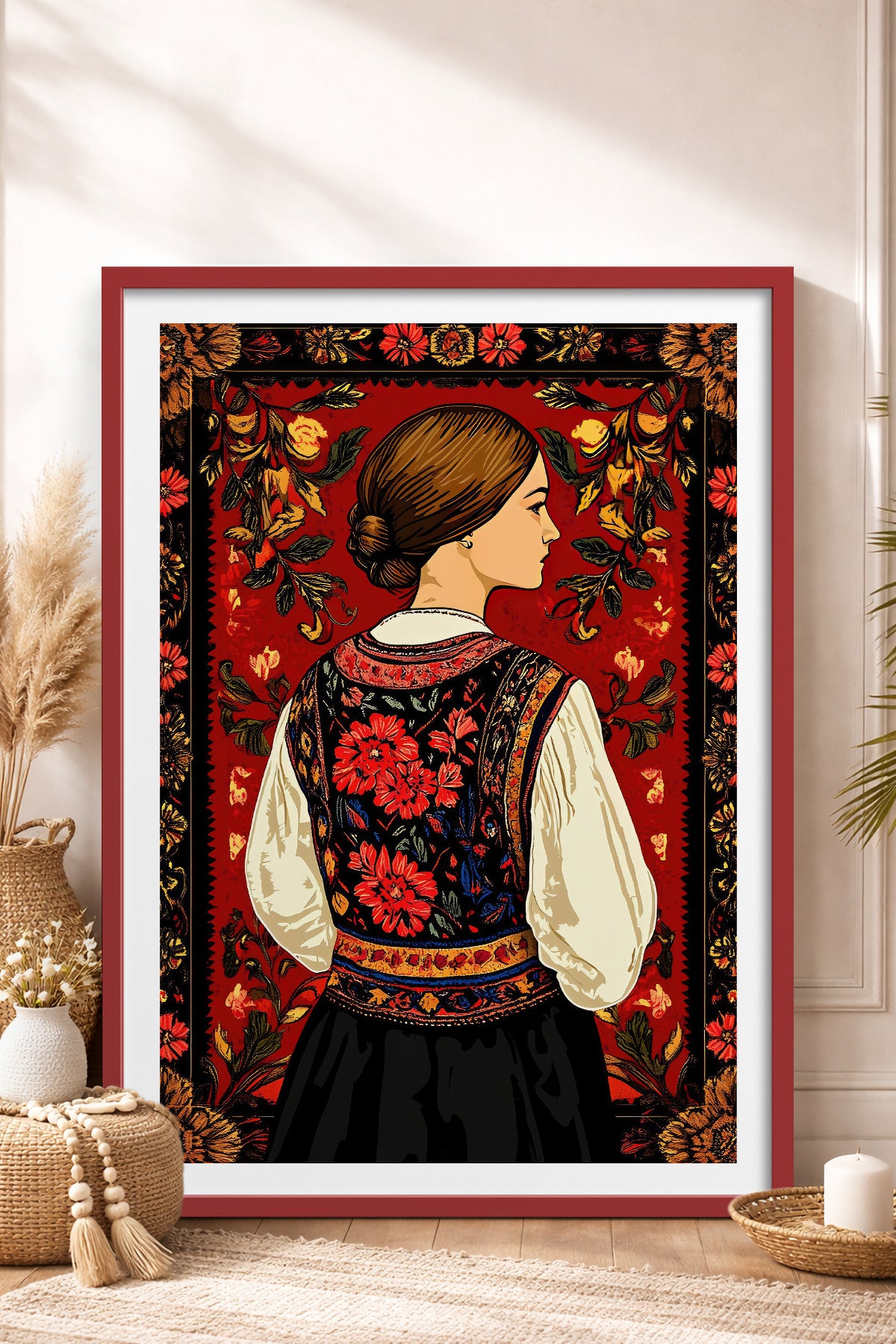 HOMEPACK Ahşap Çerçeveli Tablo Çerçeveli Poster Sanatsal Modern Duvar Dekoru TK-786