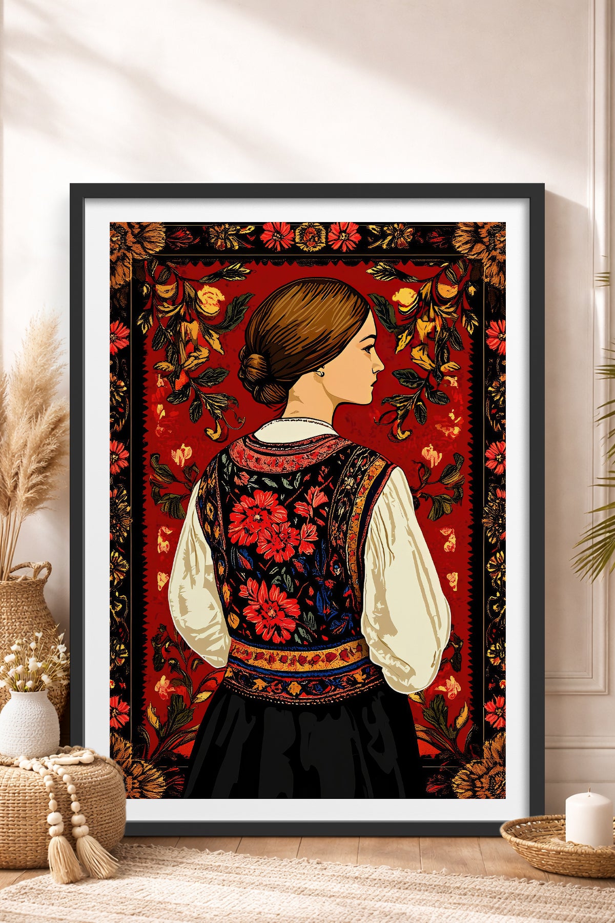 HOMEPACK Ahşap Çerçeveli Tablo Çerçeveli Poster Sanatsal Modern Duvar Dekoru TK-786