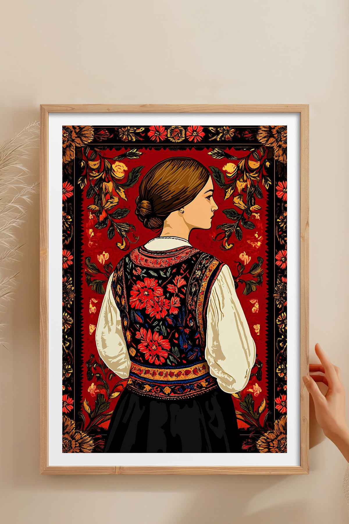 HOMEPACK Ahşap Çerçeveli Tablo Çerçeveli Poster Sanatsal Modern Duvar Dekoru TK-786