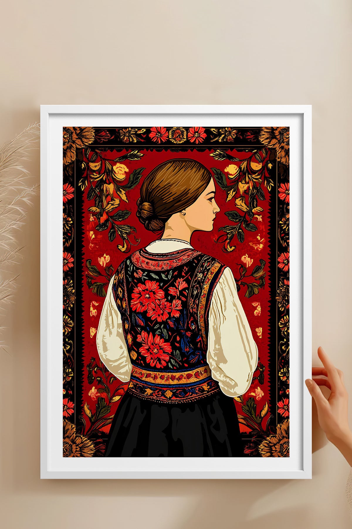 HOMEPACK Ahşap Çerçeveli Tablo Çerçeveli Poster Sanatsal Modern Duvar Dekoru TK-786